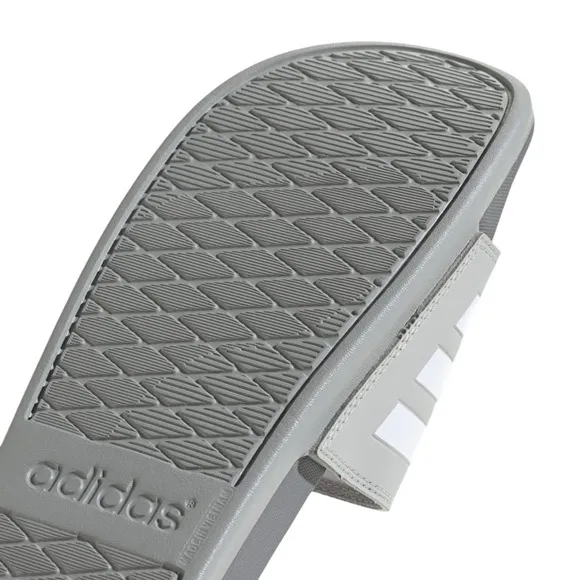 ADIDAS • Adilette Comfort Slides Core Grey Logo Swim Beach Sports Leisure Shoes