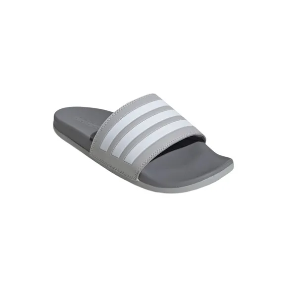 ADIDAS • Adilette Comfort Slides Core Grey Logo Swim Beach Sports Leisure Shoes