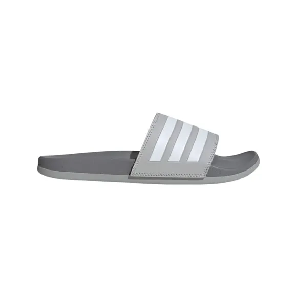 ADIDAS • Adilette Comfort Slides Core Grey Logo Swim Beach Sports Leisure Shoes