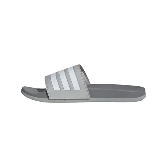 ADIDAS • Adilette Comfort Slides Core Grey Logo Swim Beach Sports Leisure Shoes