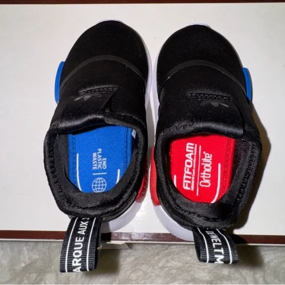 ADIDAS BLACK NMD 360 SLIP ON SNEAKERS. Kids size 6