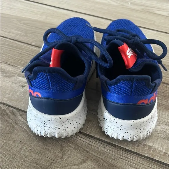 adidas Blue Sneakers with Red Laces and White Stripes