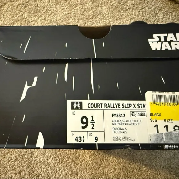 Adidas Court Rallye Slip Star Wars Black and White