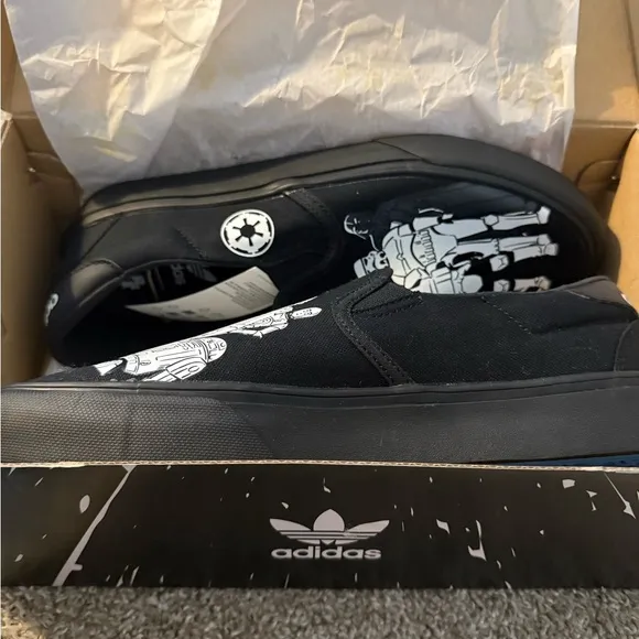 Adidas Court Rallye Slip Star Wars Black and White