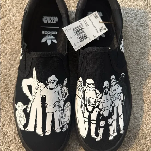 Adidas Court Rallye Slip Star Wars Black and White