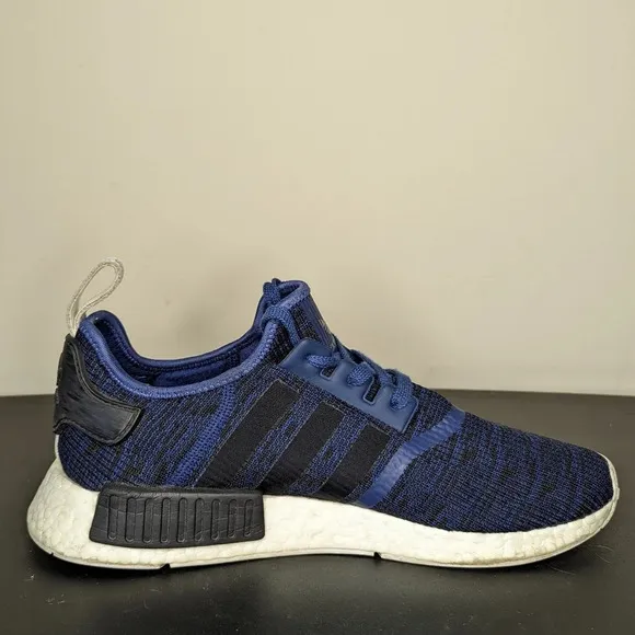 Adidas NMD R1 Mystery Blue Core Black White Mesh Low Top Sneakers BY2775