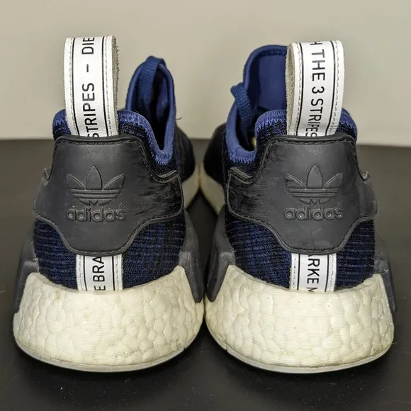 Adidas NMD R1 Mystery Blue Core Black White Mesh Low Top Sneakers BY2775