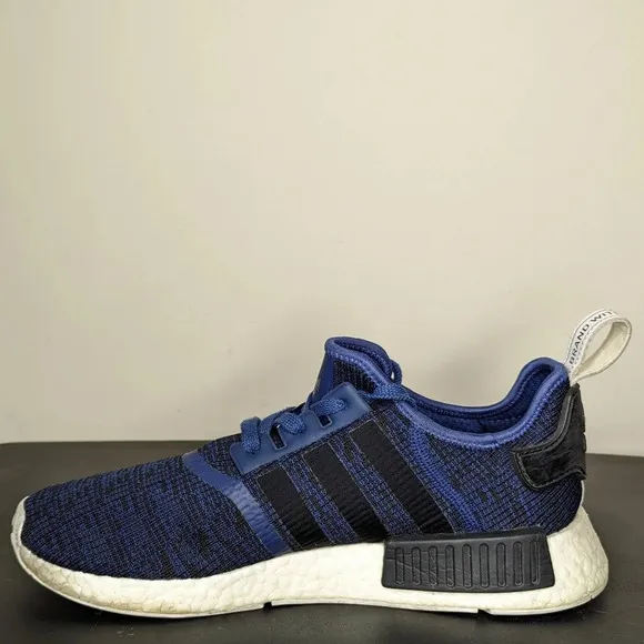 Adidas NMD R1 Mystery Blue Core Black White Mesh Low Top Sneakers BY2775