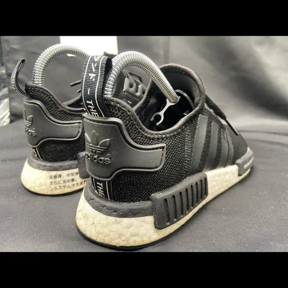 Adidas NMD_R1 J Sneakers Mesh Japan Core Black White Boys Sz 3.5 Women Sz 4.5