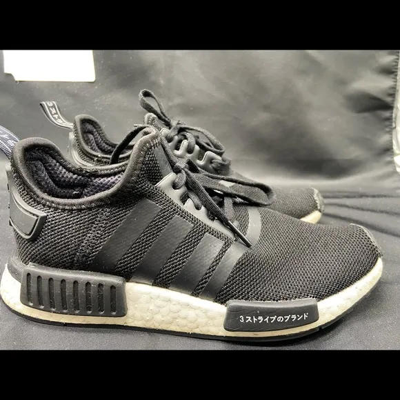 Adidas NMD_R1 J Sneakers Mesh Japan Core Black White Boys Sz 3.5 Women Sz 4.5