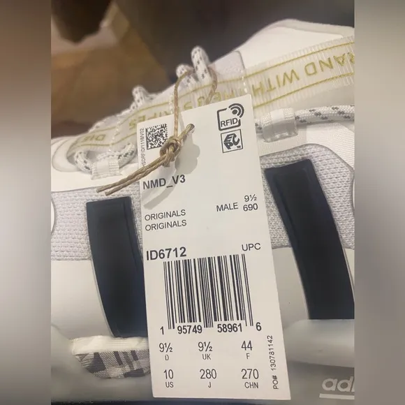 Adidas NMD_R1 V3 ‘White Gold Plaid’ Sneakers ID6712