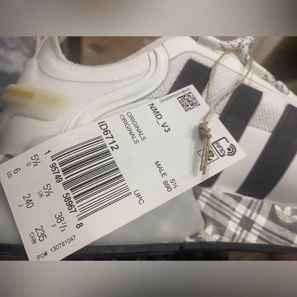 Adidas NMD_R1 V3 ‘White Gold Plaid’ Sneakers ID6712