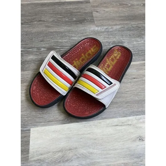 Adidas Retrossage fit foam Germany Country Flag slides strap comfort comfy Sz 10