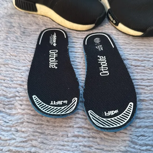 Adidas size 7 kids toddler sneakers Black NMD R1 mesh upper