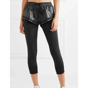 ADIDAS X STELLA MCCARTNEY Performance Essentials Shorts Over Leggings Black XS