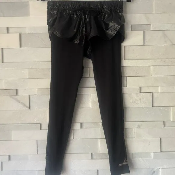 ADIDAS X STELLA MCCARTNEY Performance Essentials Shorts Over Leggings Black XS