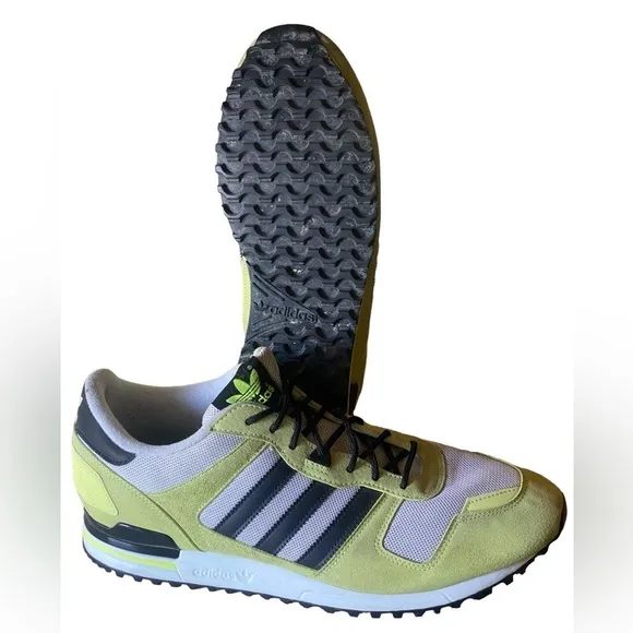 ADIDAS ZX 700 Fluorescent Green Black White Sneakers Mens Size 12 ECU
