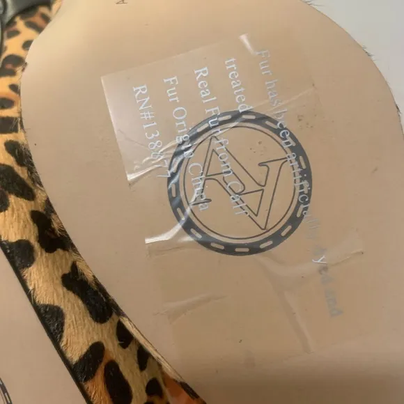 Adrienne Vittadini | Animal print calf hair heeled ankle boots size 8