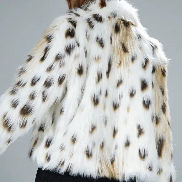 Affinna Elegant &amp; Stylish Gradient Fluffy Leopard Print Warm Autumn/Winter