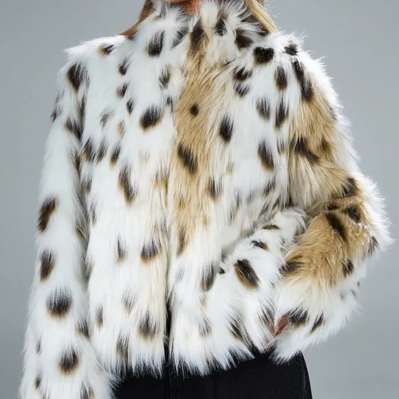 Affinna Elegant &amp; Stylish Gradient Fluffy Leopard Print Warm Autumn/Winter