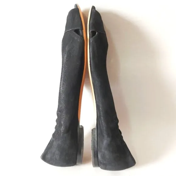 AGL Attilio Giusti Leombruni Peep Toe Flats Size 42 EU Black Leather Comfort