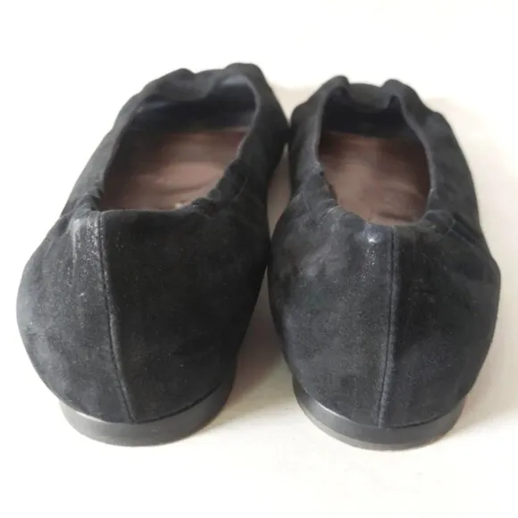 AGL Attilio Giusti Leombruni Peep Toe Flats Size 42 EU Black Leather Comfort