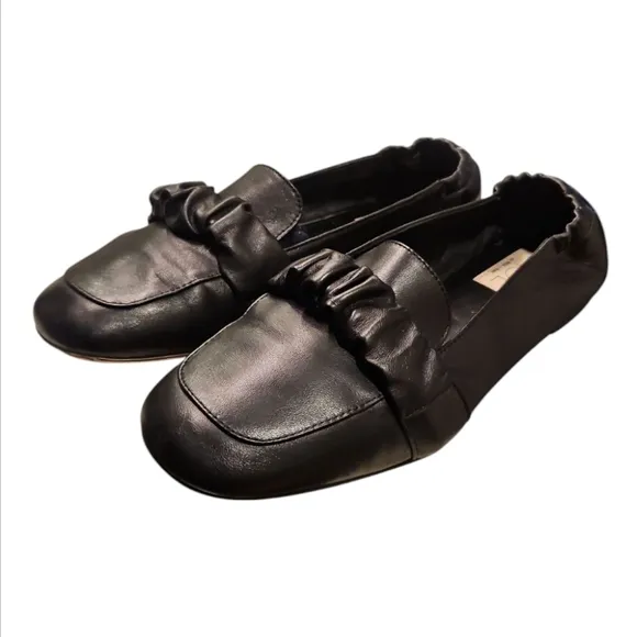AGL | Marla Black Leather Slip-On Loafers in Size EU 38.5 / US 8.5