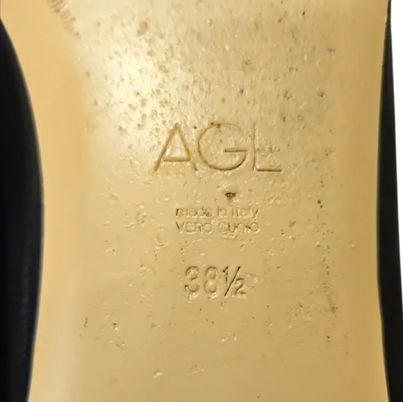 AGL | Marla Black Leather Slip-On Loafers in Size EU 38.5 / US 8.5