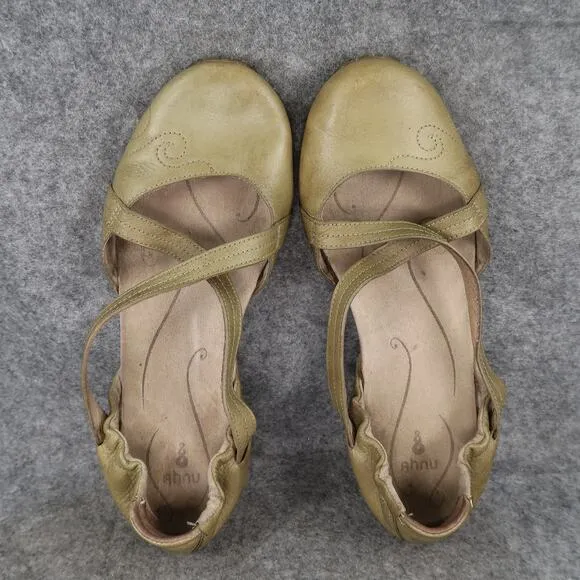 Ahnu Shoes Womens 8.5 Karma Slip On Flats Active Casual Leather Stretch Comfort