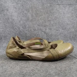 Ahnu Shoes Womens 8.5 Karma Slip On Flats Active Casual Leather Stretch Comfort