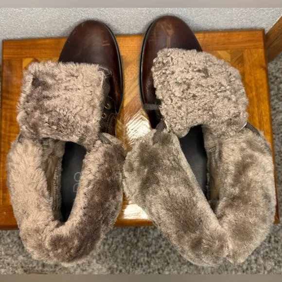 Aldo Aaren-1 men’s fur lined dark brown boots 10