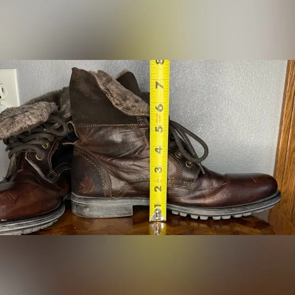 Aldo Aaren-1 men’s fur lined dark brown boots 10