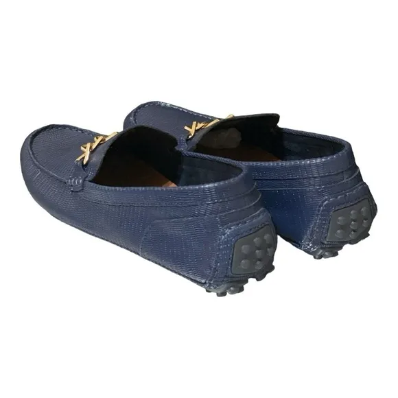 ALDO Davinch Lizard Embossed Loafer Driving Shoe Navy Blue Men’s Size 11…