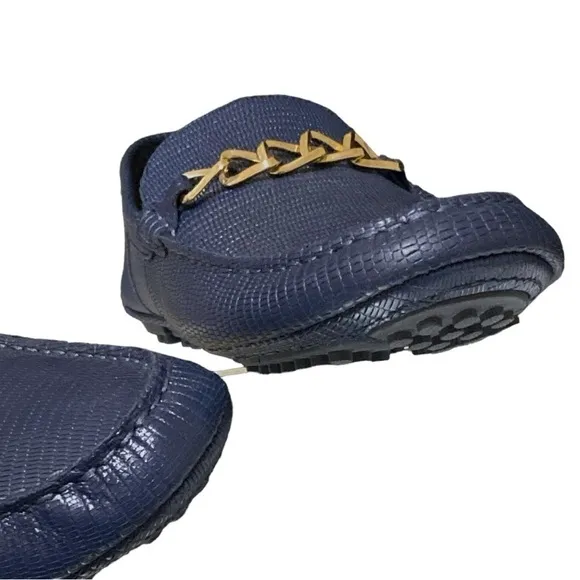 ALDO Davinch Lizard Embossed Loafer Driving Shoe Navy Blue Men’s Size 11…