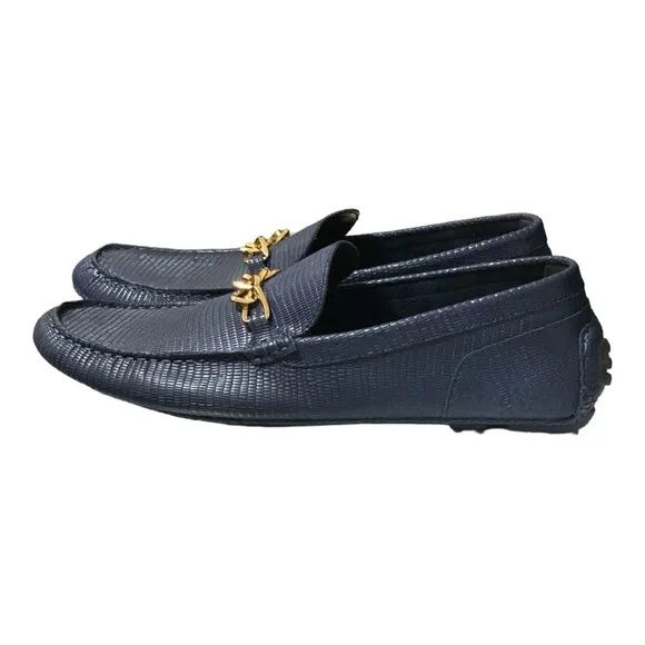 ALDO Davinch Lizard Embossed Loafer Driving Shoe Navy Blue Men’s Size 11…
