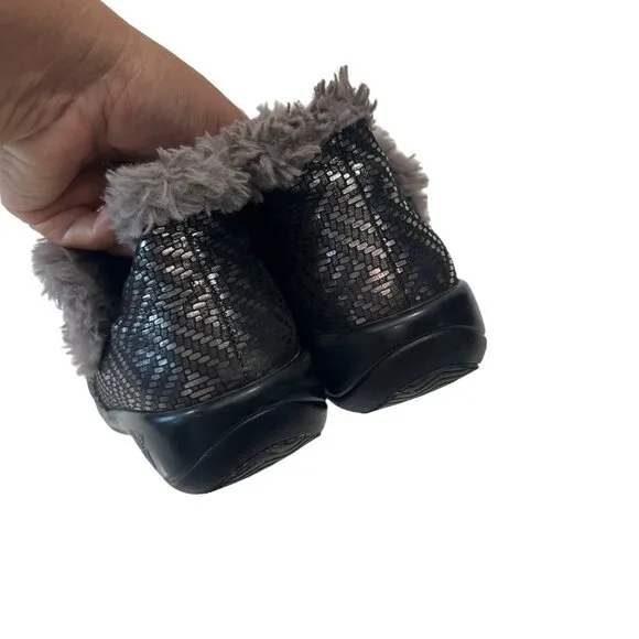 Alegria Women's Meri Fur Boots Pewter Dazzler Style MER-532  SIZE 36 US6 Comfort
