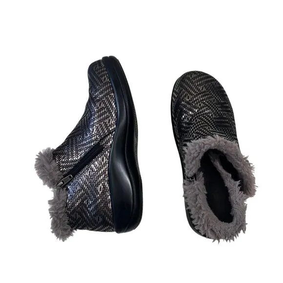 Alegria Women's Meri Fur Boots Pewter Dazzler Style MER-532  SIZE 36 US6 Comfort