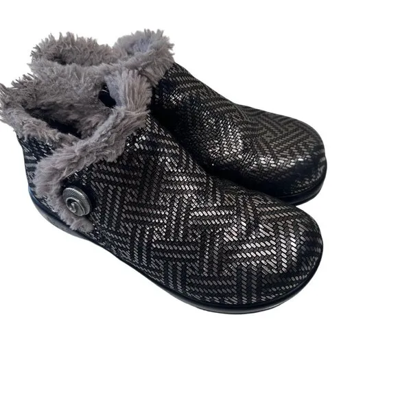 Alegria Women's Meri Fur Boots Pewter Dazzler Style MER-532  SIZE 36 US6 Comfort