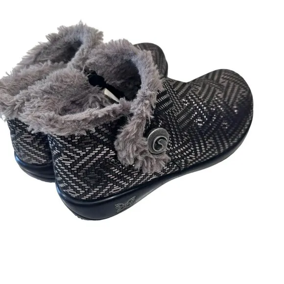 Alegria Women's Meri Fur Boots Pewter Dazzler Style MER-532  SIZE 36 US6 Comfort