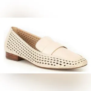 Alex Marie Arlias Ivory Lazor Cut Out Perforated Woven Leather Loafer 6.5 NWOT