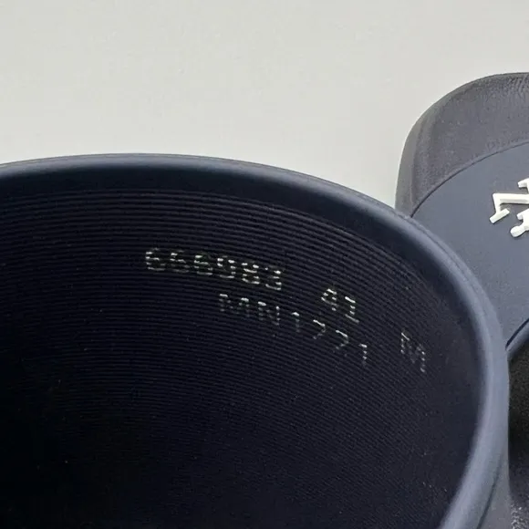 Alexander McQueen Logo Wedge Pool Slides Navy Blue Men’s EU 41/US 8 $280