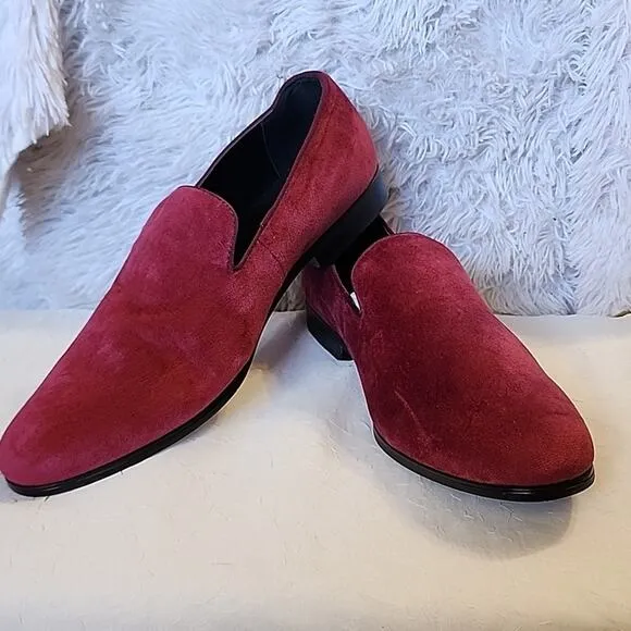 Alfani Men's Zion Red Smoking Slipper Loafers NWOB