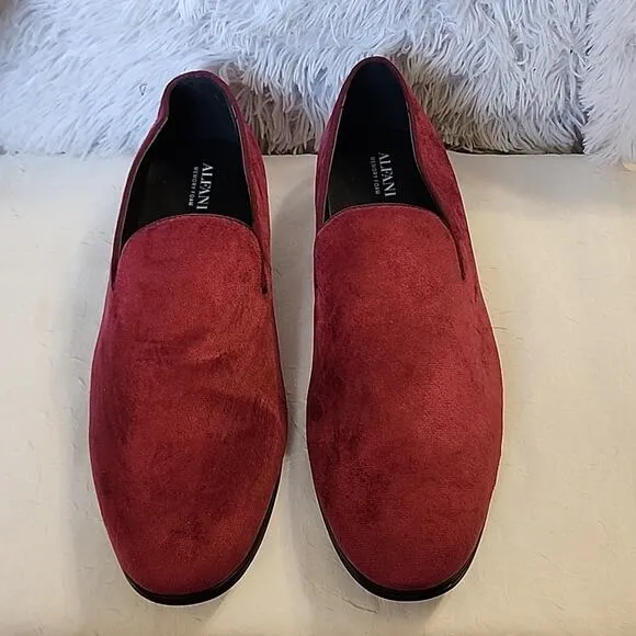 Alfani Men's Zion Red Smoking Slipper Loafers NWOB