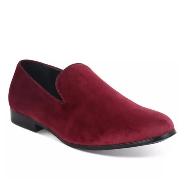 Alfani Men's Zion Red Smoking Slipper Loafers NWOB
