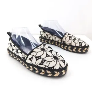 Alice   Olivia Women EU 39 Bradley Espadrilles Sneakers White Black Floral Slip