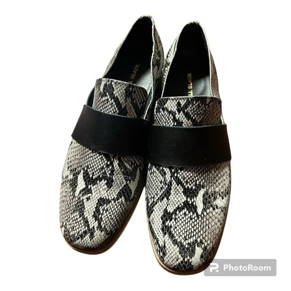 ALL BLACK SNAKE EMBOSSED LEATHER LOAFERS