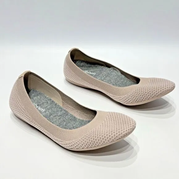 Allbirds Tree Breezers Beige Knit Comfort Ballet Flats Women’s Size 6 Worn Once!