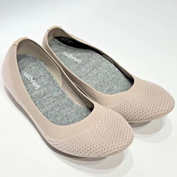 Allbirds Tree Breezers Beige Knit Comfort Ballet Flats Women’s Size 6 Worn Once!