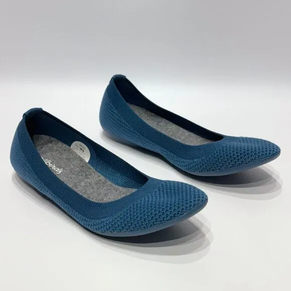 Allbirds Tree Breezers Blue Knit Comfort Ballet Flats Women’s Size 6 Worn Once!