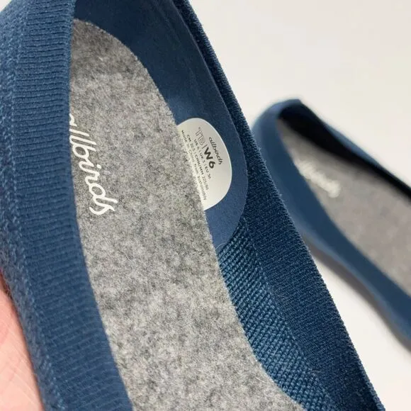 Allbirds Tree Breezers Blue Knit Comfort Ballet Flats Women’s Size 6 Worn Once!